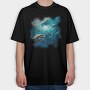 Galaxy of Sharks, Tricou Oversize Barbati (Unisex)