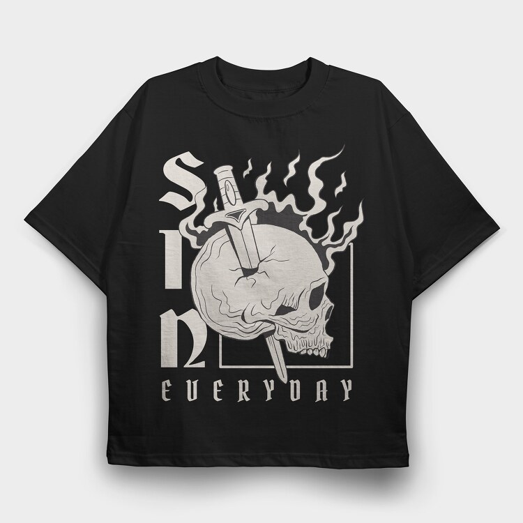Sin Everyday, Tricou Oversize Barbati (Unisex)