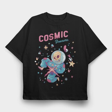 Cosmic Dreams Skeleton, Tricou Oversize Barbati (Unisex)