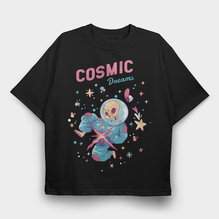 Cosmic Dreams Skeleton, Tricou Oversize Barbati (Unisex)