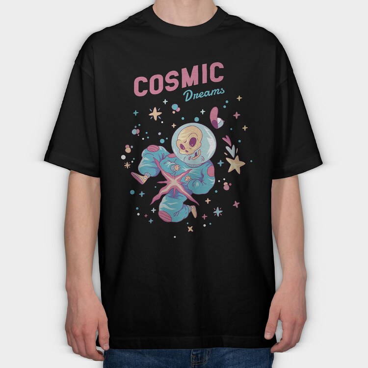 Cosmic Dreams Skeleton, Tricou Oversize Barbati (Unisex)
