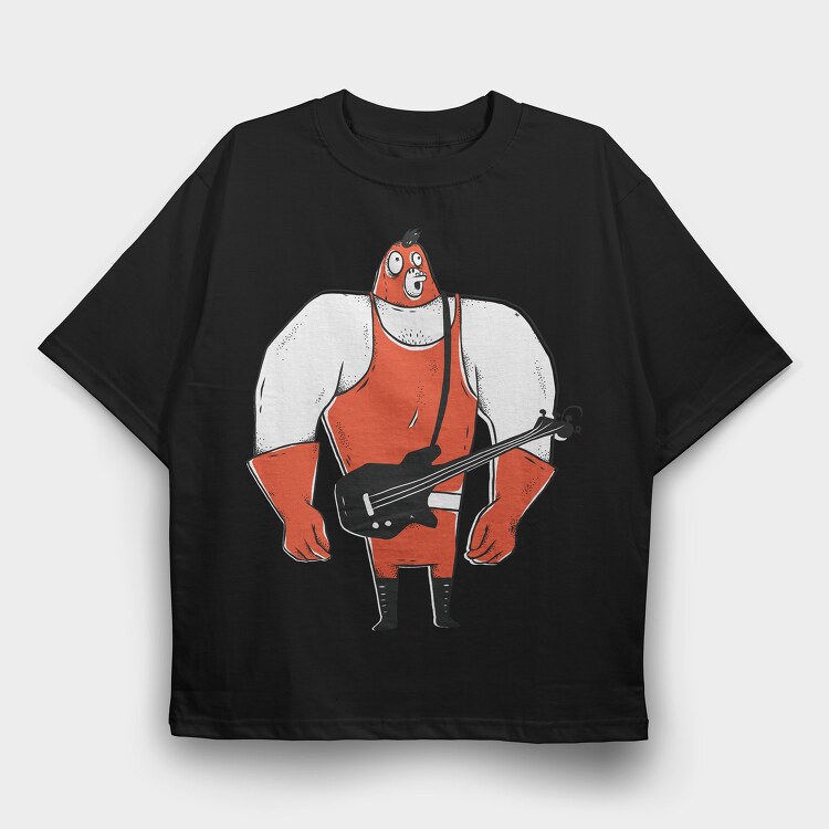Big Guitar Player, Tricou Oversize Barbati (Unisex)