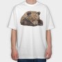 Bear Sleeping Cute, Tricou Oversize Barbati (Unisex)