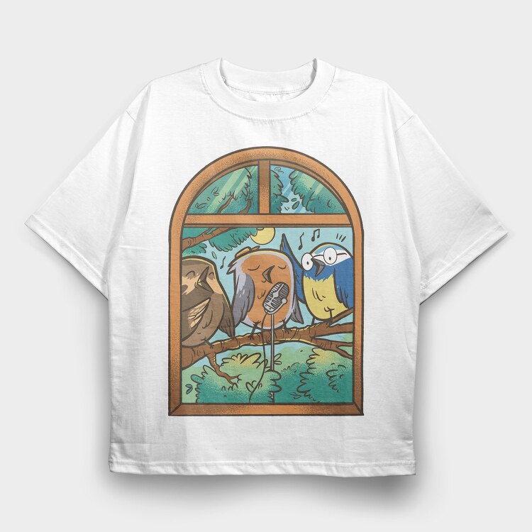 Singing Birdss, Tricou Oversize Barbati (Unisex)