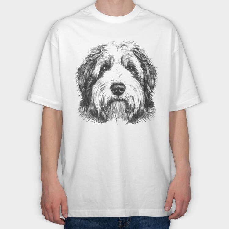 Old English Sheep Dog, Tricou Oversize Barbati (Unisex)