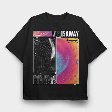 Galaxy Worlds Away, Tricou Oversize Barbati (Unisex)
