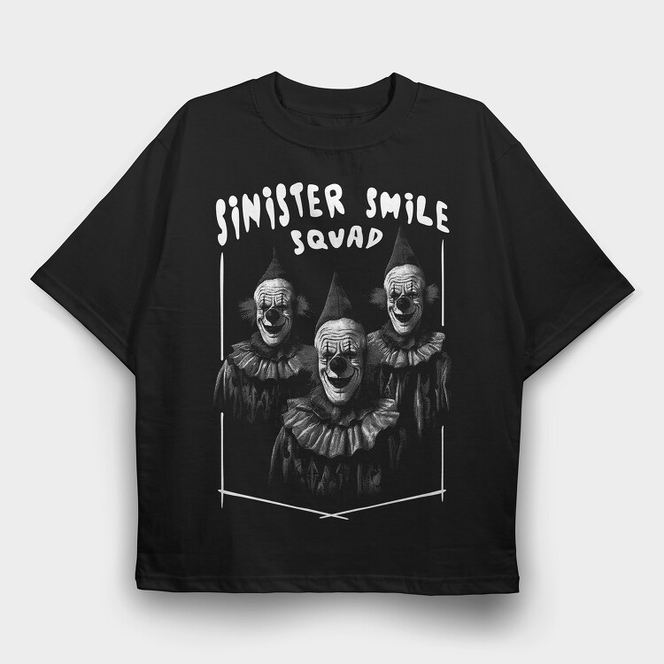 Sinister Smile Squad, Tricou Oversize Barbati (Unisex)