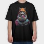 Gamer Cat, Tricou Oversize Barbati (Unisex)