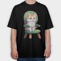 Sitting Cat on Chair, Tricou Oversize Barbati (Unisex)