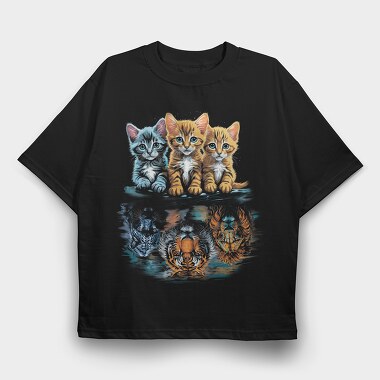 Kittens Strenght Big Cats, Tricou Oversize Barbati (Unisex)