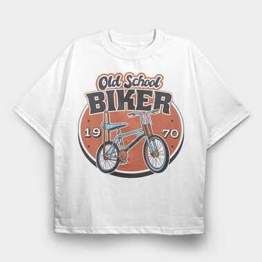 Old School Biker, Tricou Oversize Barbati (Unisex)