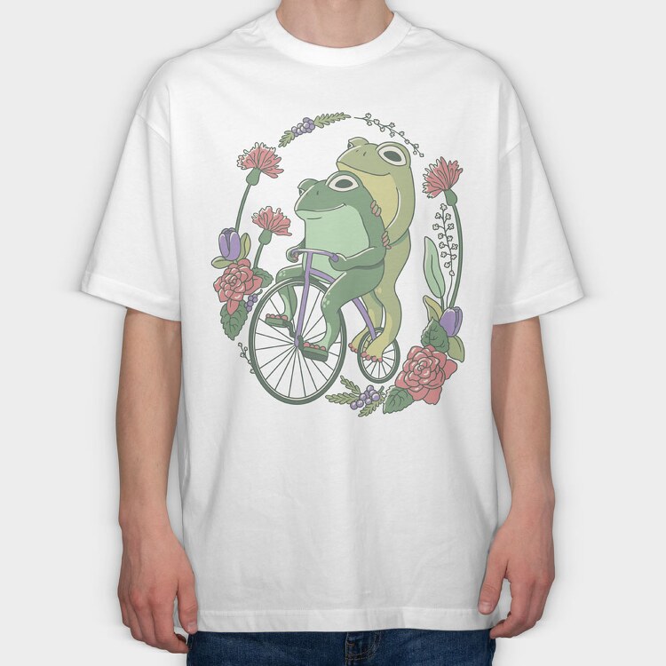 Cottagecore Frogs, Tricou Oversize Barbati (Unisex)