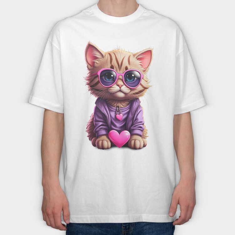 Kitty, Tricou Oversize Barbati (Unisex)