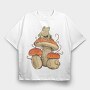 Cottagecore Mushroom Frog, Tricou Oversize Barbati (Unisex)
