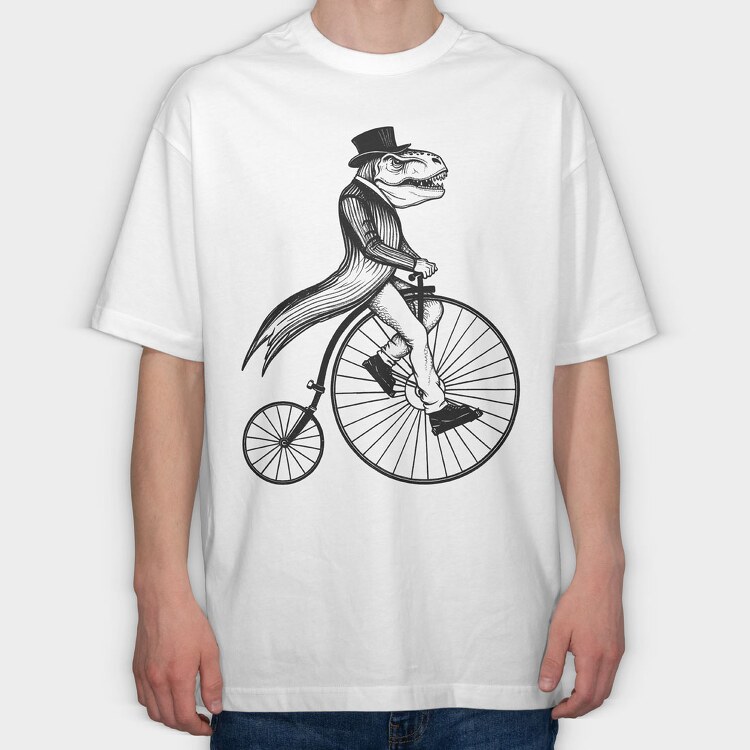 Old Trex on Bike, Tricou Oversize Barbati (Unisex)