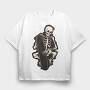 Skate Skeleton, Tricou Oversize Barbati (Unisex)