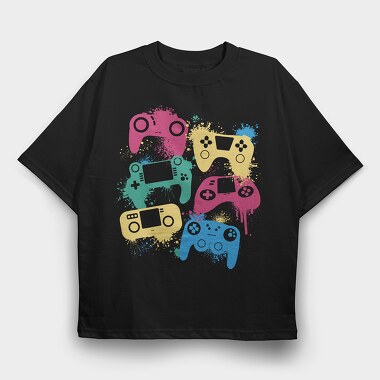Gaming Joysticks, Tricou Oversize Barbati (Unisex)