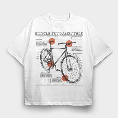 Bike Fundamentals, Tricou Oversize Barbati (Unisex)