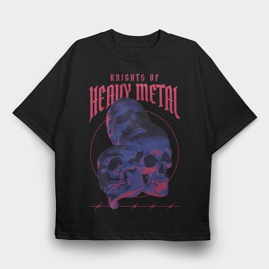 Knights of Heavy Metal, Tricou Oversize Barbati (Unisex)