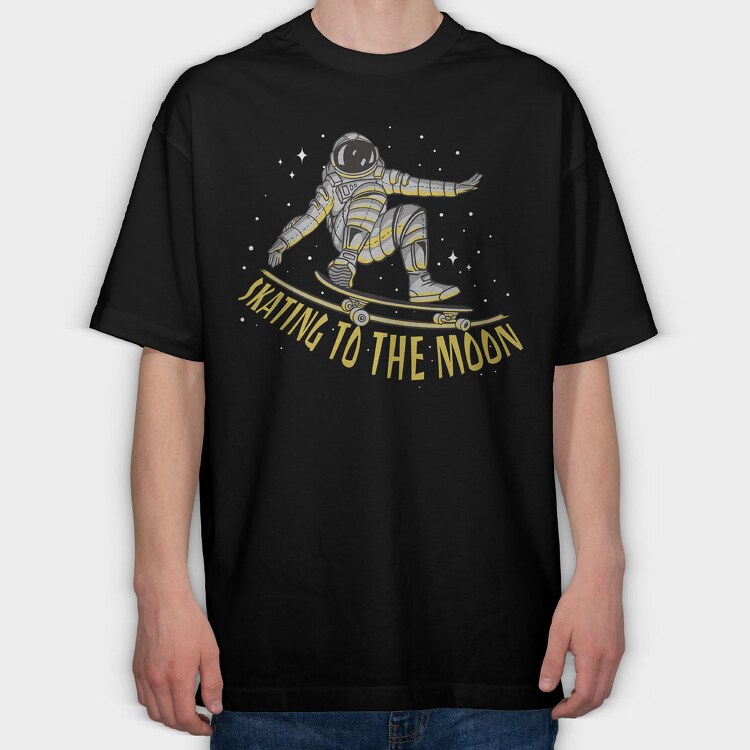 Skating to the Moon, Tricou Oversize Barbati (Unisex)
