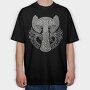 Viking Hammer Runes, Tricou Oversize Barbati (Unisex)