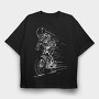 Skeleton Bicycle, Tricou Oversize Barbati (Unisex)