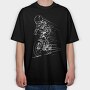 Skeleton Bicycle, Tricou Oversize Barbati (Unisex)