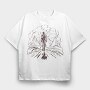 Bike Mountain Lineart, Tricou Oversize Barbati (Unisex)