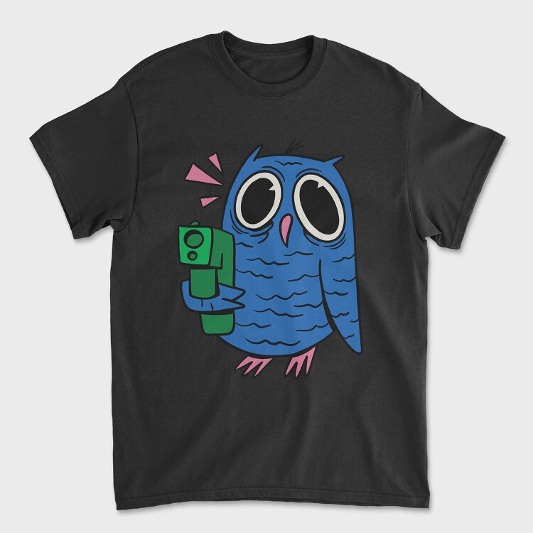 Crazy Owl Gun, Tricou Barbati (Unisex)