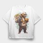 Gangster Bear Money Gold, Tricou Oversize Barbati (Unisex)