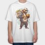 Gangster Bear Money Gold, Tricou Oversize Barbati (Unisex)