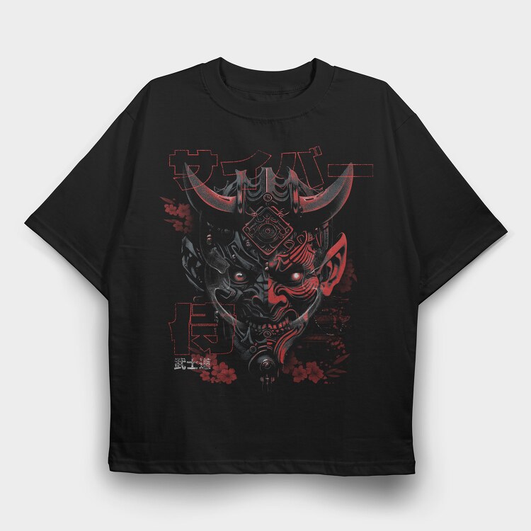 Oni Cyberpunk, Tricou Oversize Barbati (Unisex)