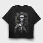 Skeleton Coffee Grave, Tricou Oversize Barbati (Unisex)