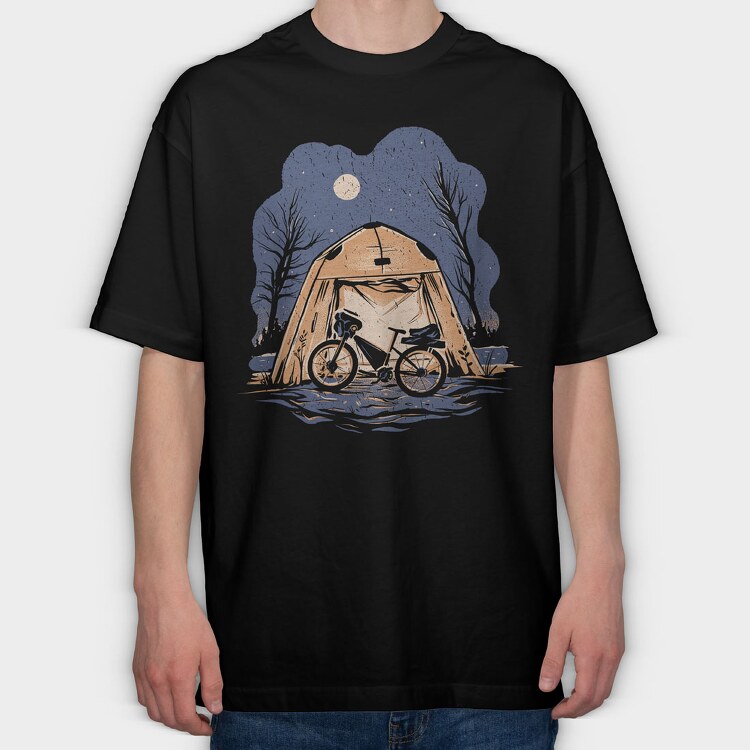 Bike Packing Camping, Tricou Oversize Barbati (Unisex)