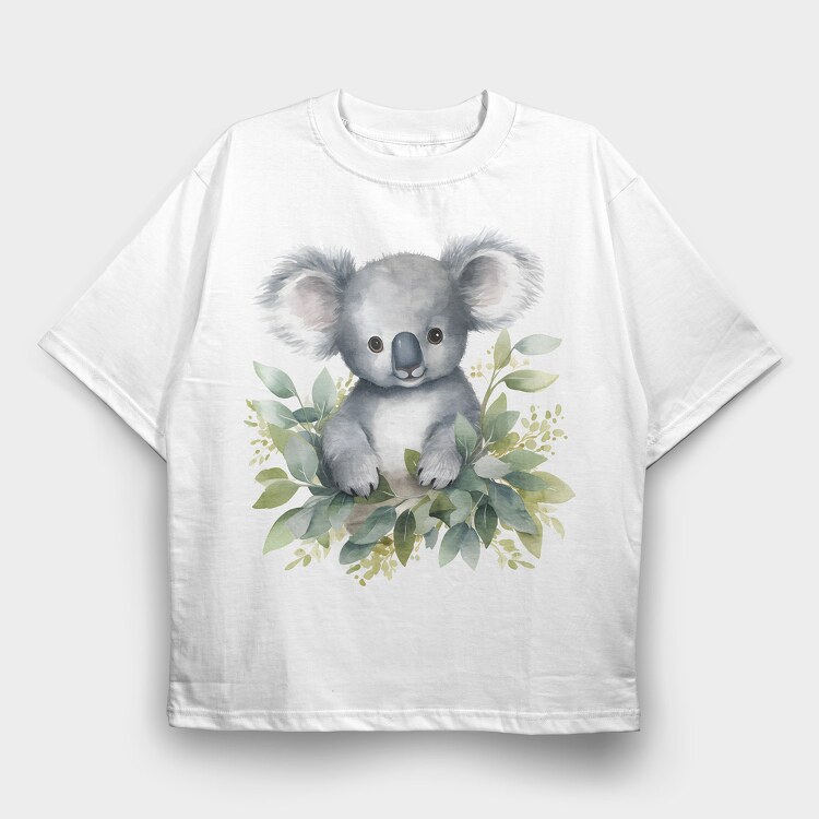 Koala Watercolor, Tricou Oversize Barbati (Unisex)