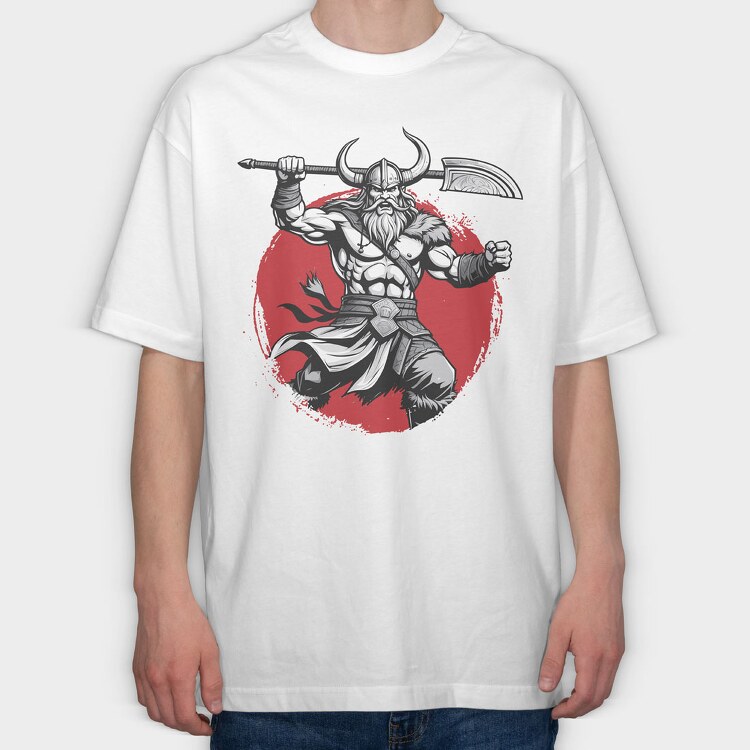 Viking Red, Tricou Oversize Barbati (Unisex)