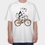 Cow Bike, Tricou Oversize Barbati (Unisex)