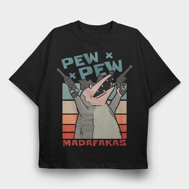 Opossum Retro Sunset, Tricou Oversize Barbati (Unisex)