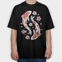 Koi Fish With Cherry Blossom, Tricou Oversize Barbati (Unisex)
