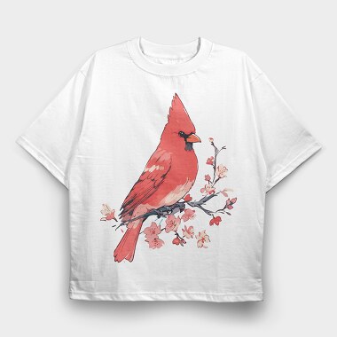 Bird Blossom, Tricou Oversize Barbati (Unisex)