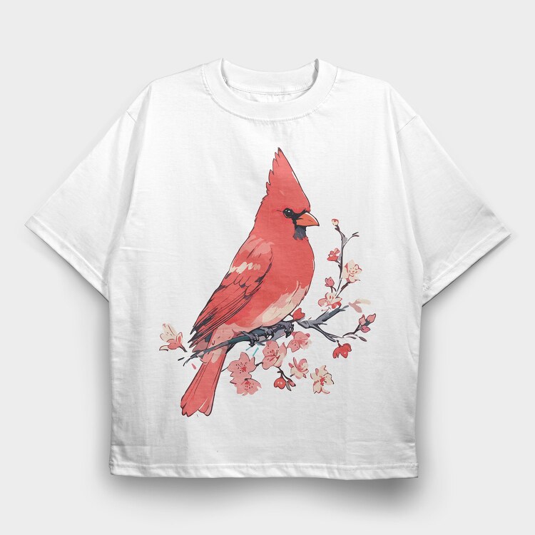 Bird Blossom, Tricou Oversize Barbati (Unisex)