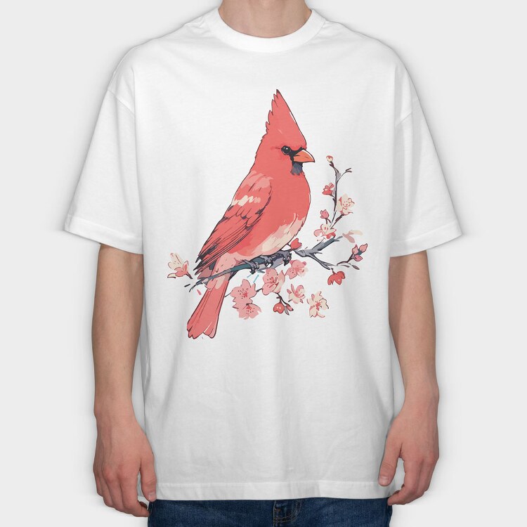 Bird Blossom, Tricou Oversize Barbati (Unisex)