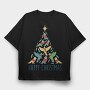 Birds Christmas Tree, Tricou Oversize Barbati (Unisex)