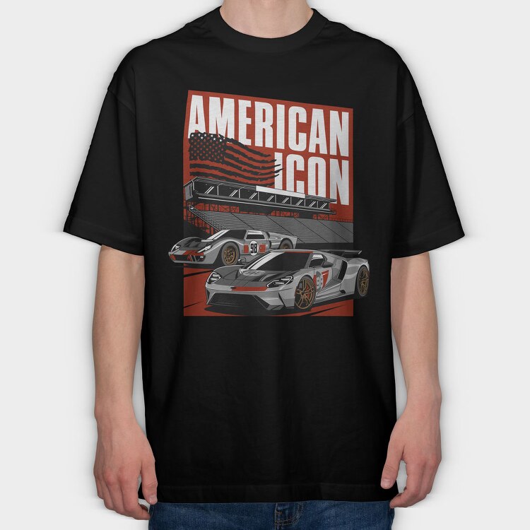 Ford GT40 American Icon, Tricou Oversize Barbati (Unisex)