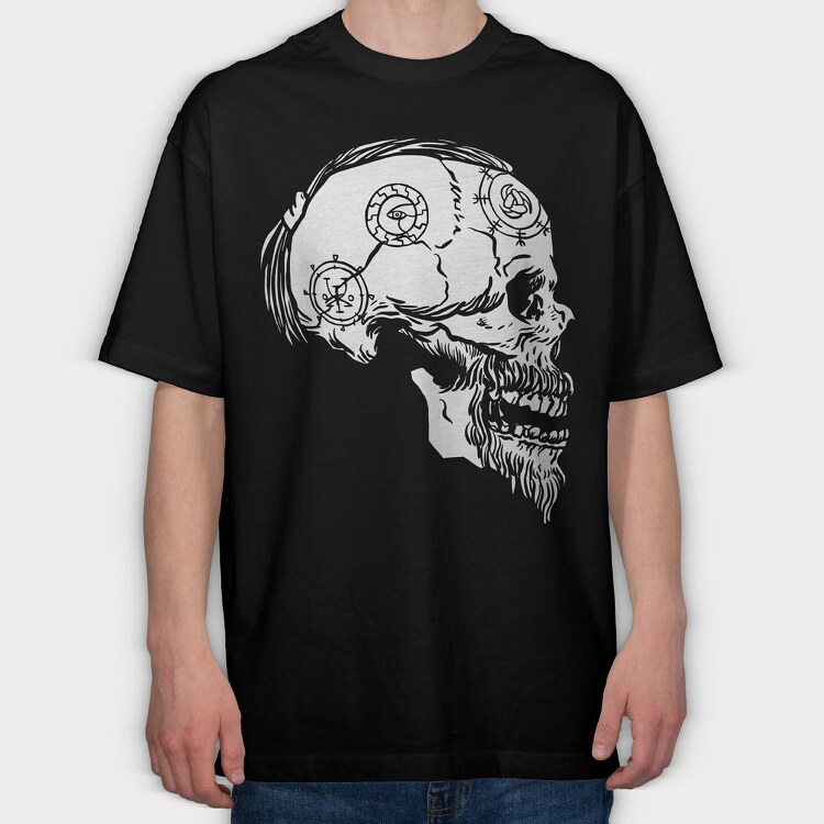 Viking Skull 2, Tricou Oversize Barbati (Unisex)