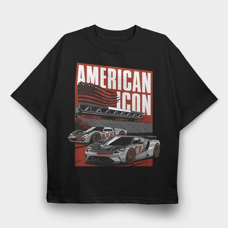 Ford GT40 American Icon, Tricou Oversize Barbati (Unisex)