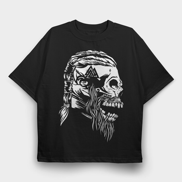 Viking Skull 3, Tricou Oversize Barbati (Unisex)