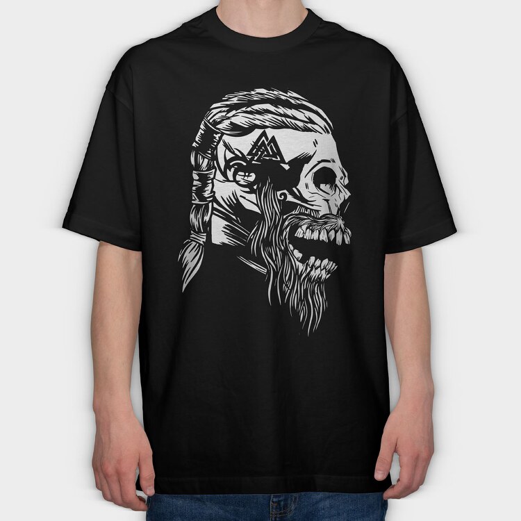 Viking Skull 3, Tricou Oversize Barbati (Unisex)
