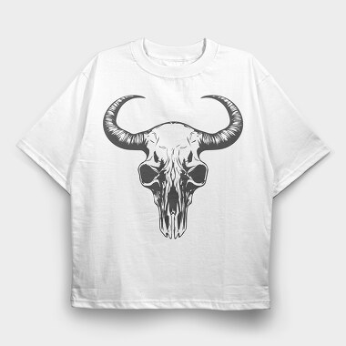 Cow Skull, Tricou Oversize Barbati (Unisex)