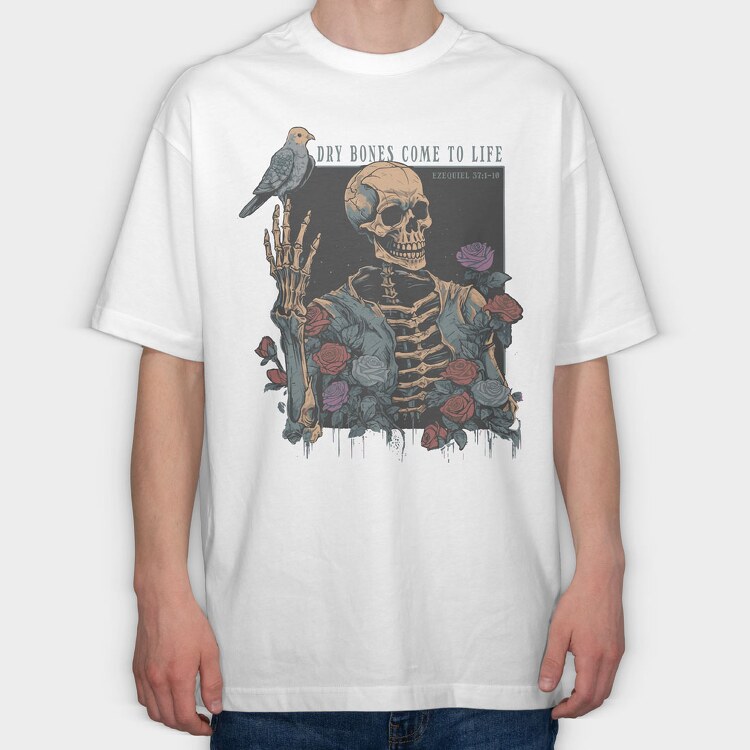 Skeleton Dove Life, Tricou Oversize Barbati (Unisex)